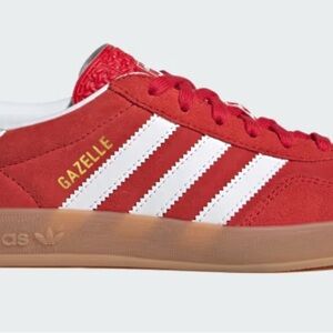 Women’s/big kids Adidas Gazelle Red and White Sneakers, new (EU 38 = women’s 7)